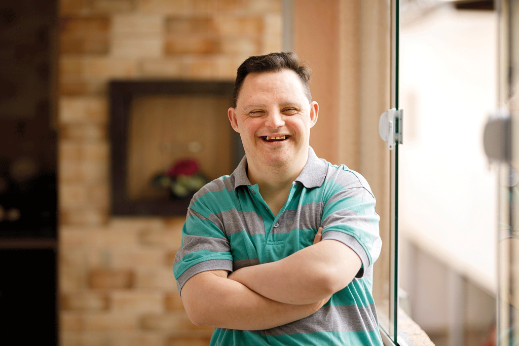 man with down syndrome smiling