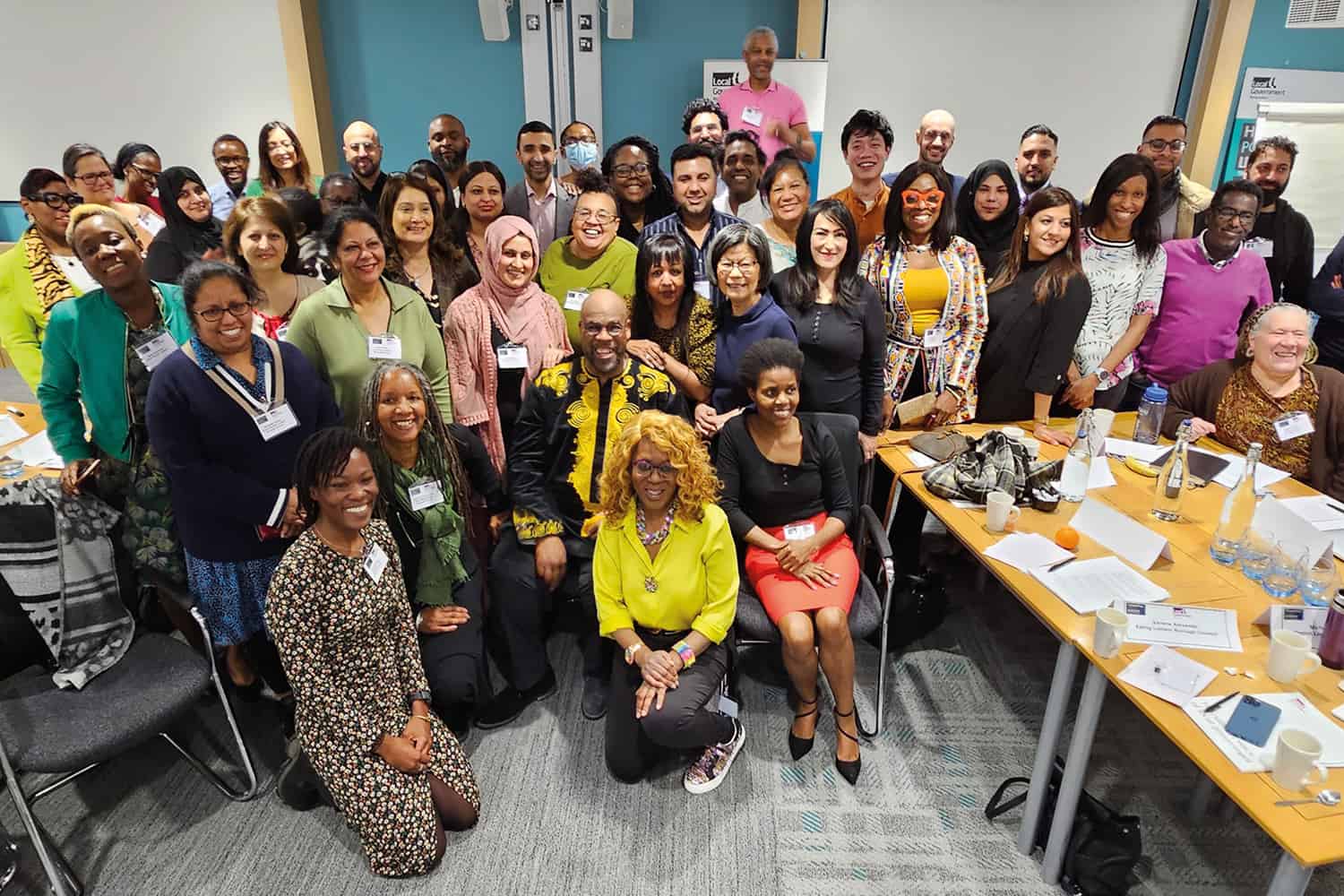 group photo of participants at an LGA weekender event for black, Asian and ethnic minority councillors