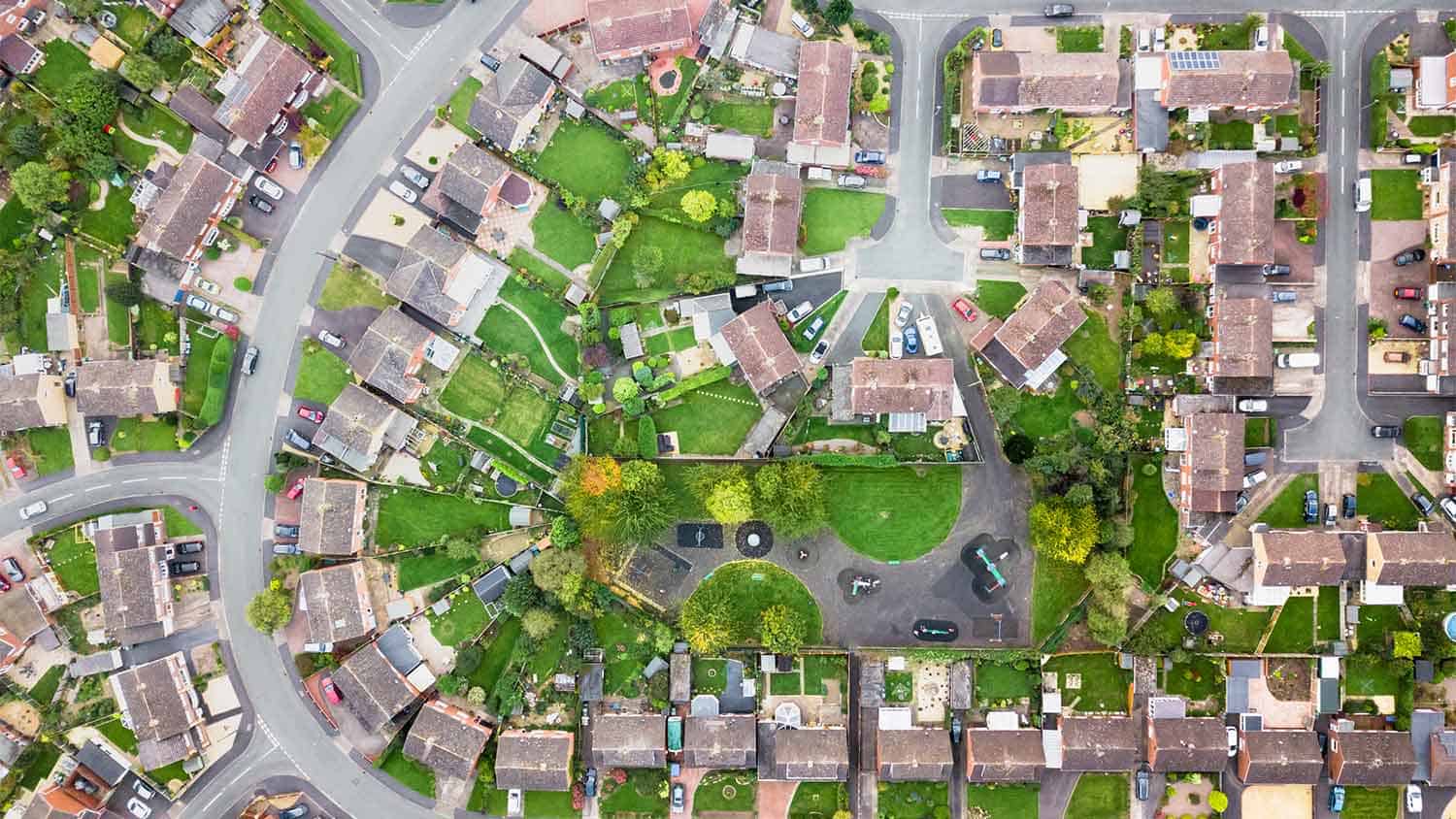 arial image of suburban homes