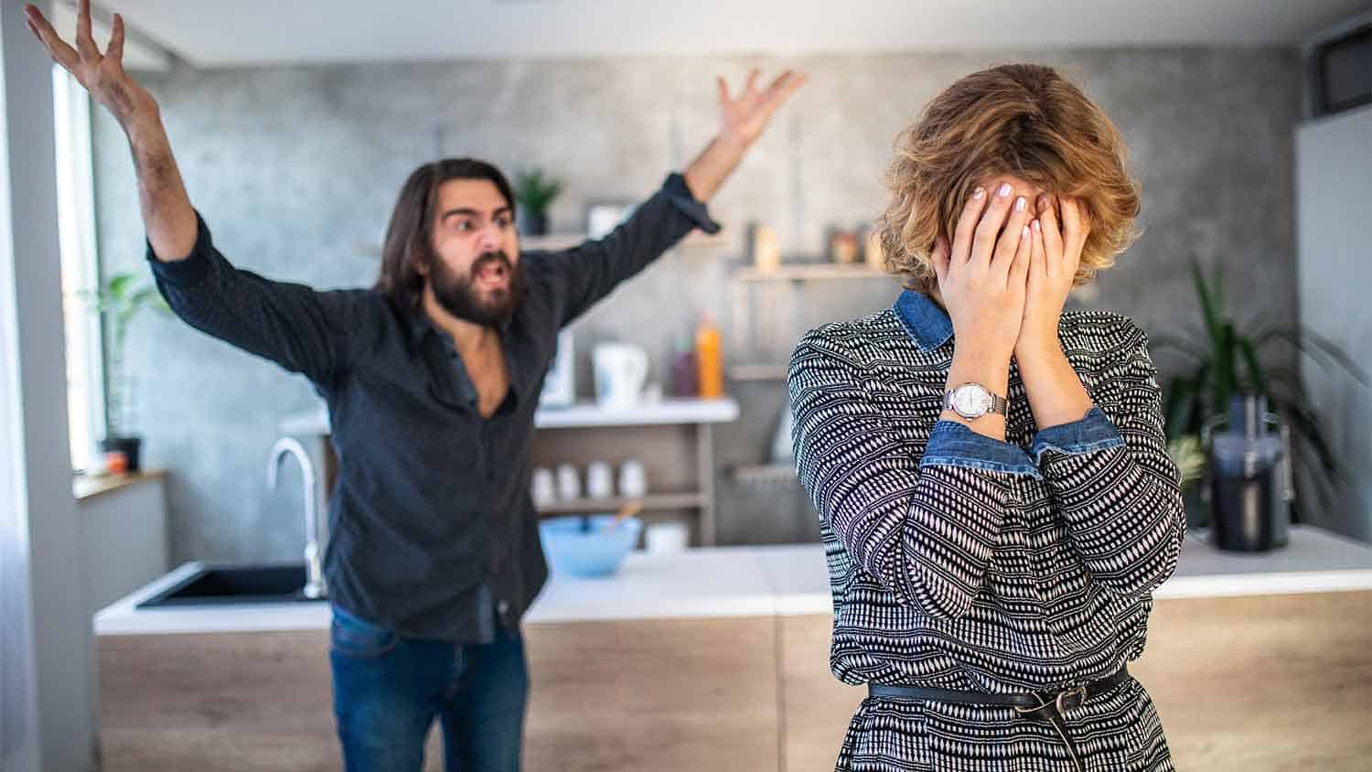 Man shouting at a woman