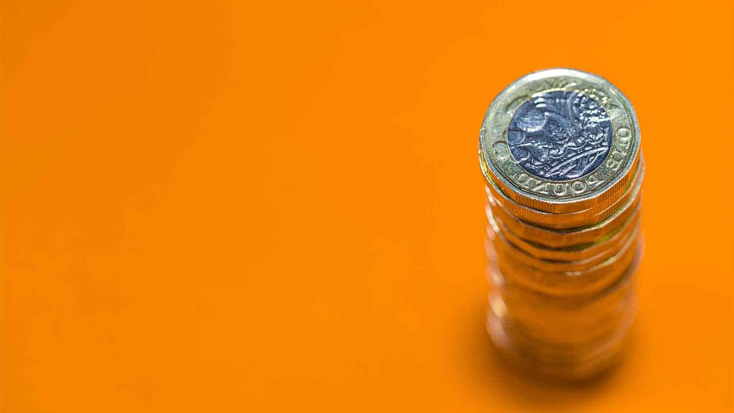 Stack of pound coins