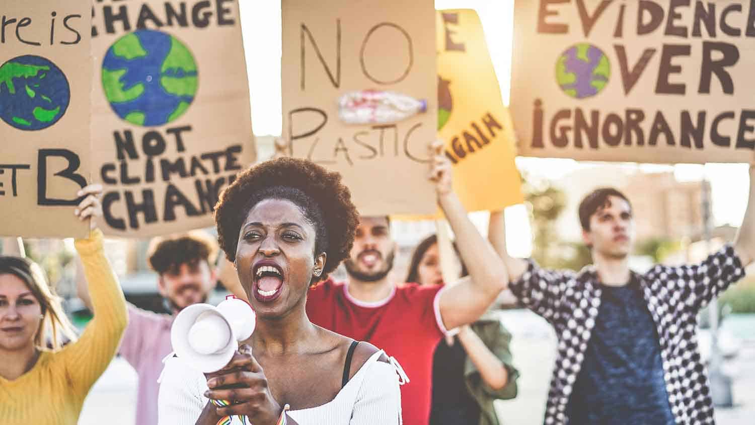 People at a demonstration