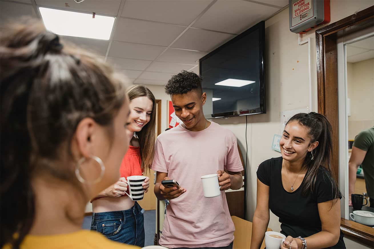 College students chatting