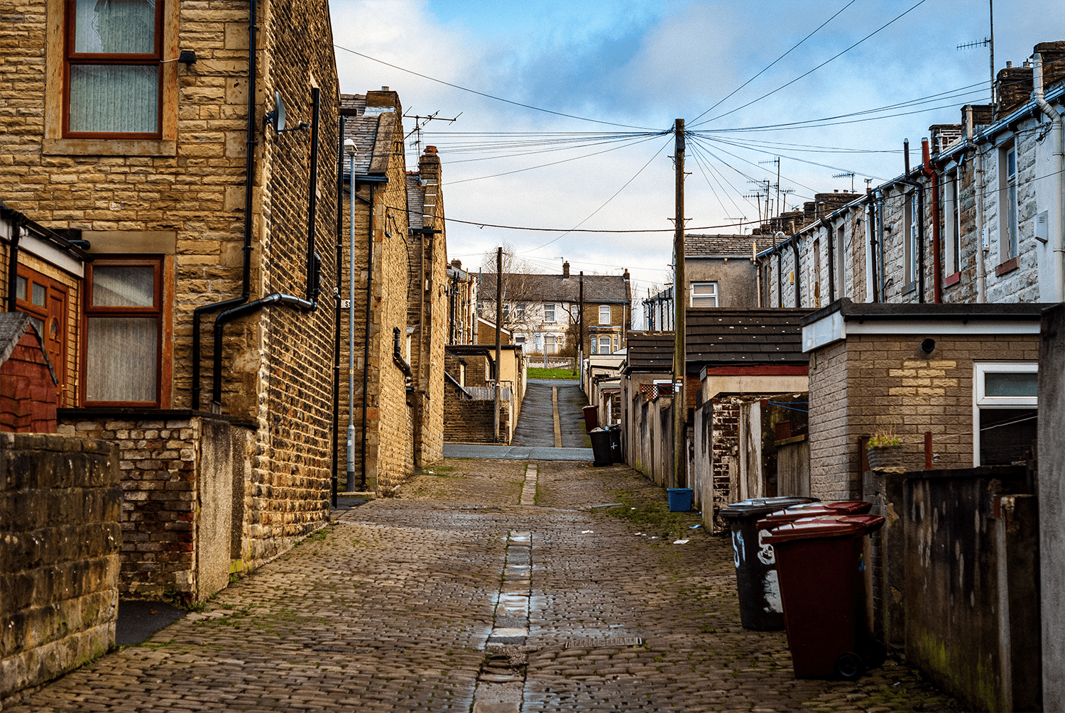 An alleyway in a neighbourhood