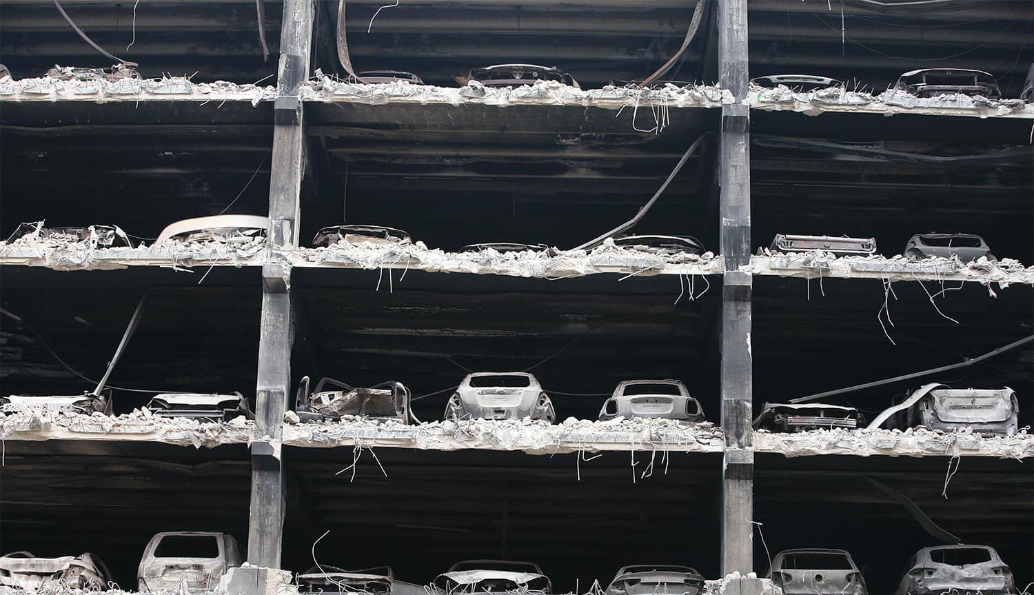 Liverpool car park fire aftermath