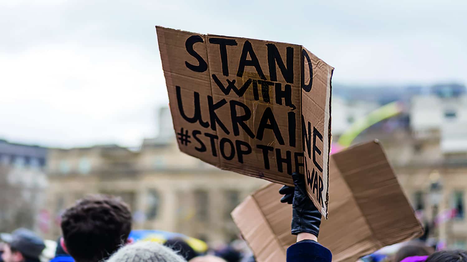 Protest against war in Ukraine. People united for peace. London, England.