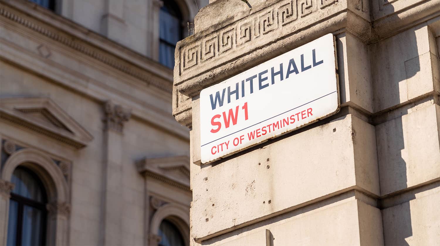 A road sign in Whitehall