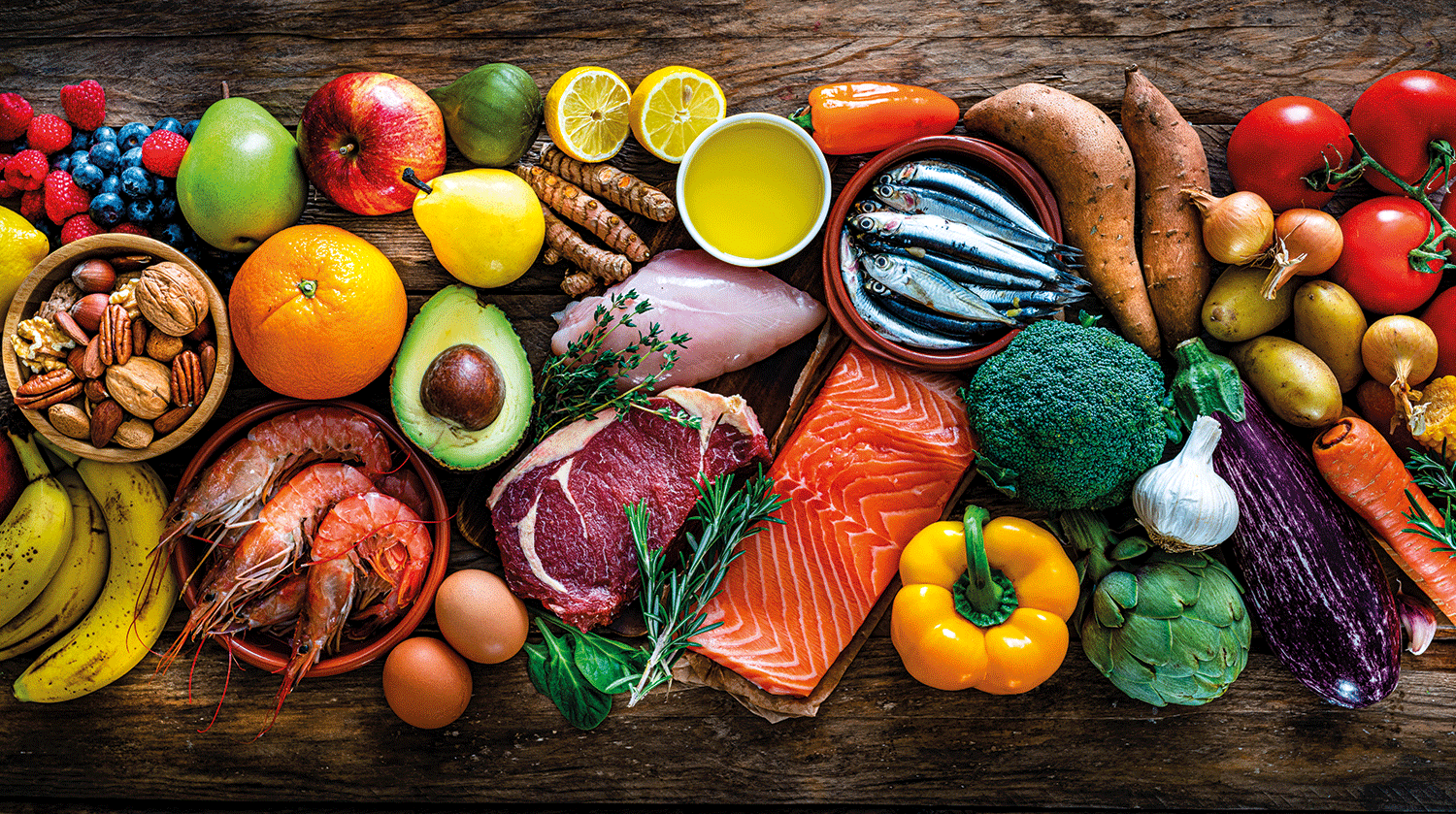 colourful vegetables and fruits