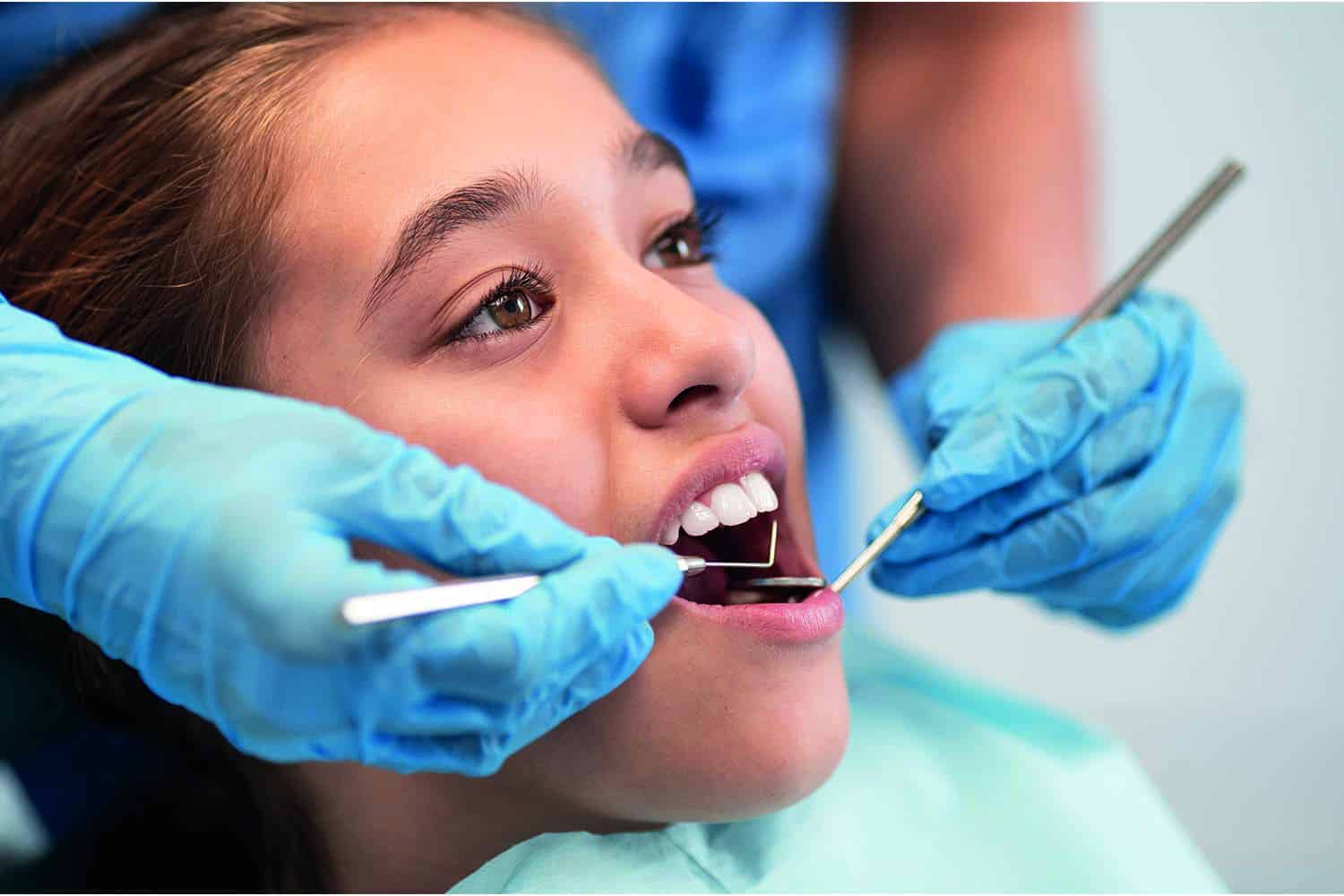 Child having dental check-up