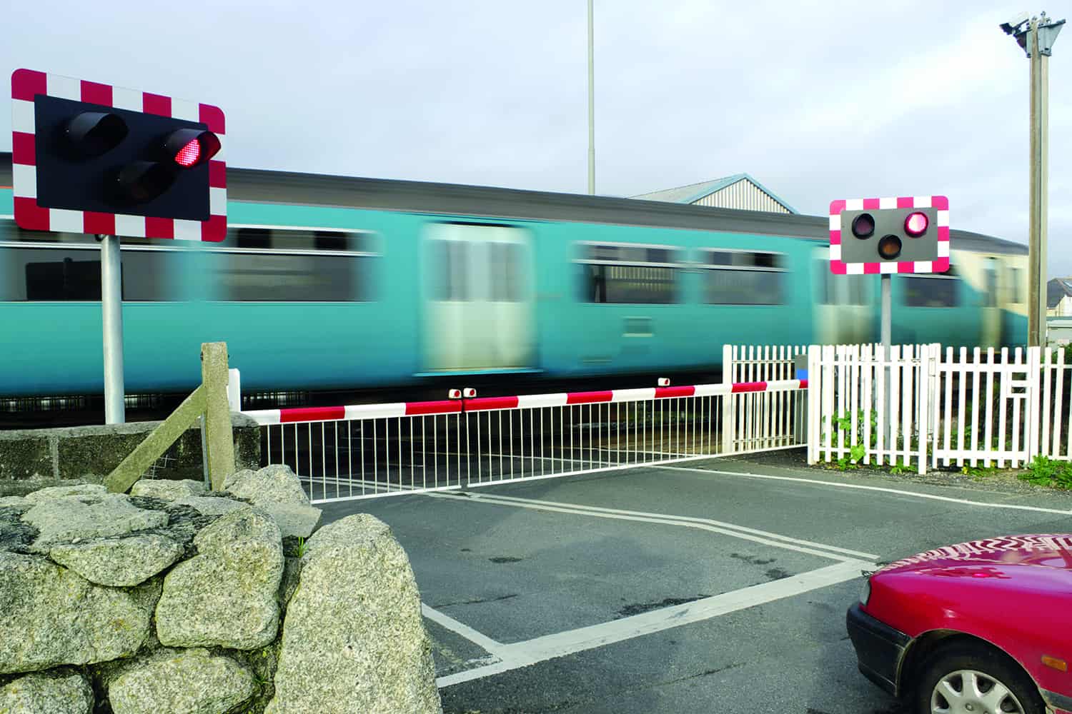 train crossing level crossing in Cornwall