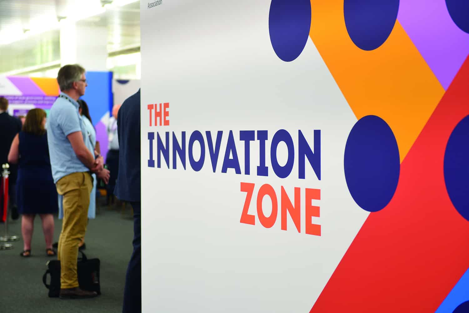 poster saying ‘The Innovation Zone’ at the LGA’s annual conference 2022,