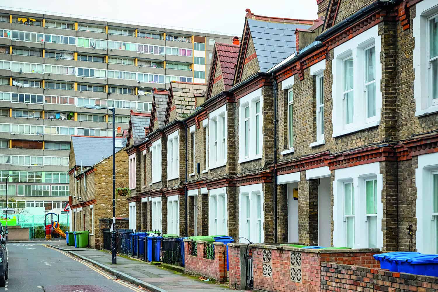 Row of terraced houses.