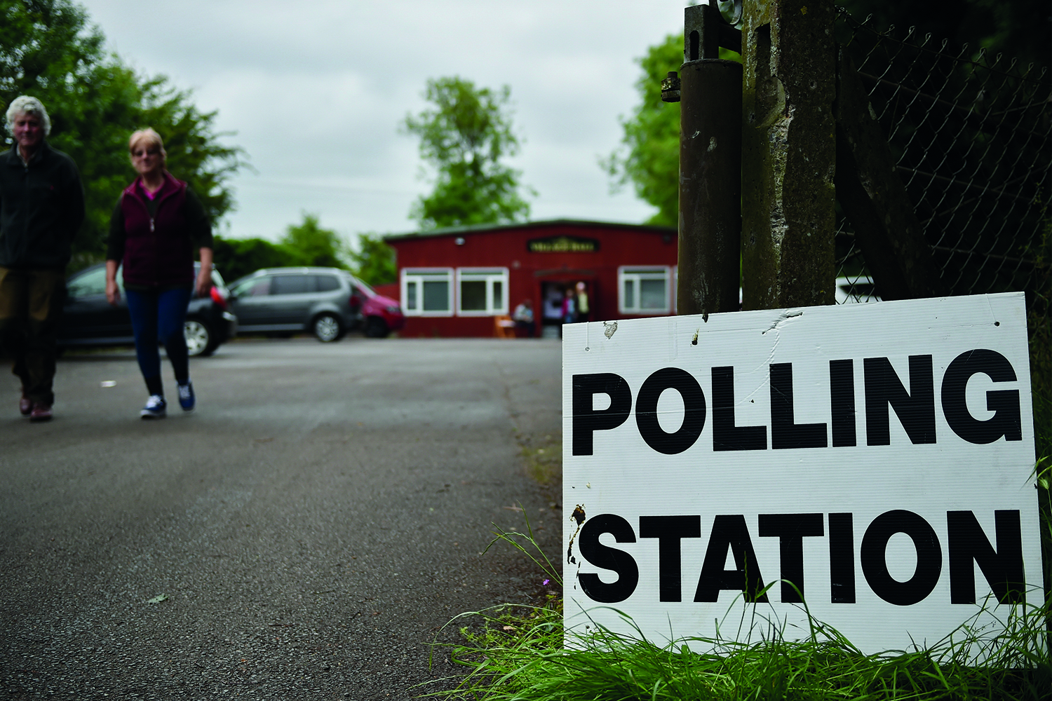 Polling station sign,