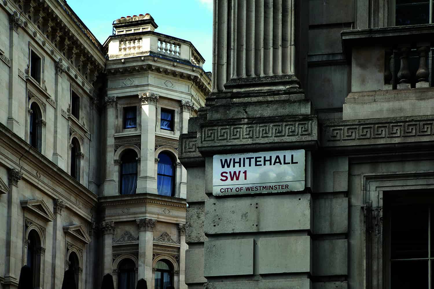 Whitehall road in London