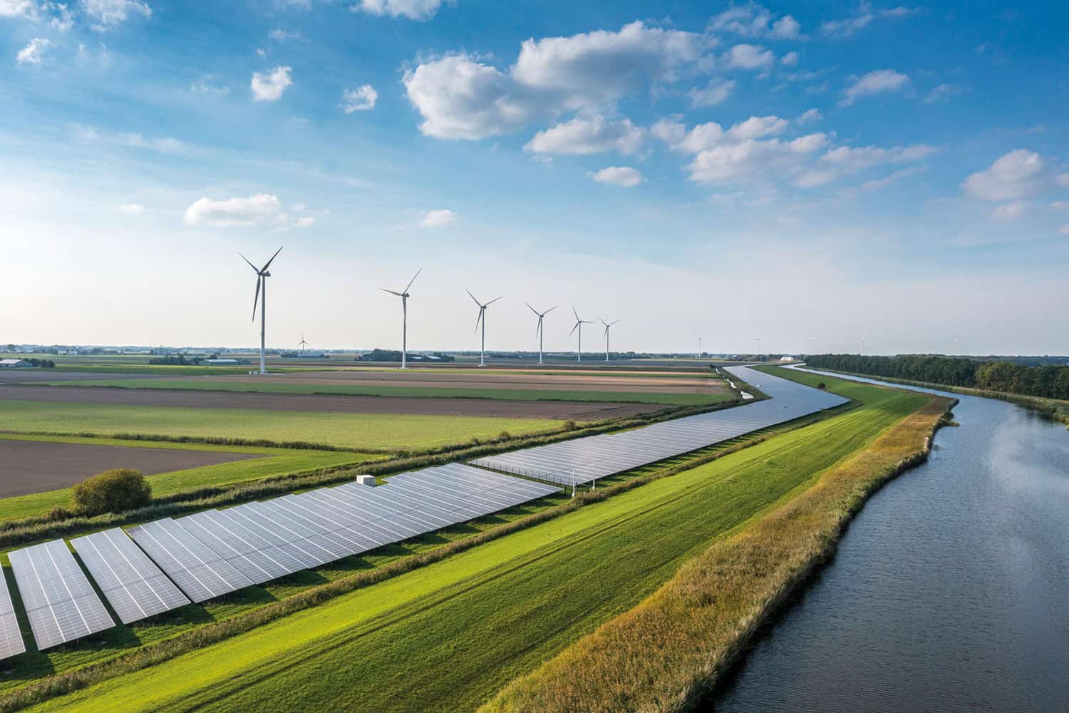 A solar wind farm.