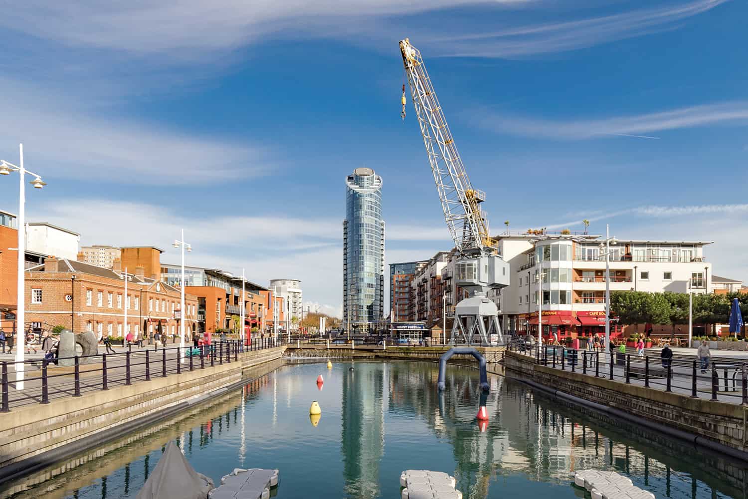 Construction work happening in the centre of Porstsmouth