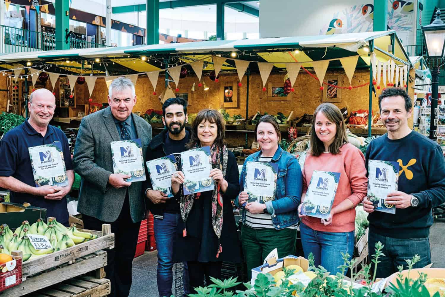 David Preston with colleagues celebrating the launch of NABMA's Markets first campaign at Shrewsbury Market