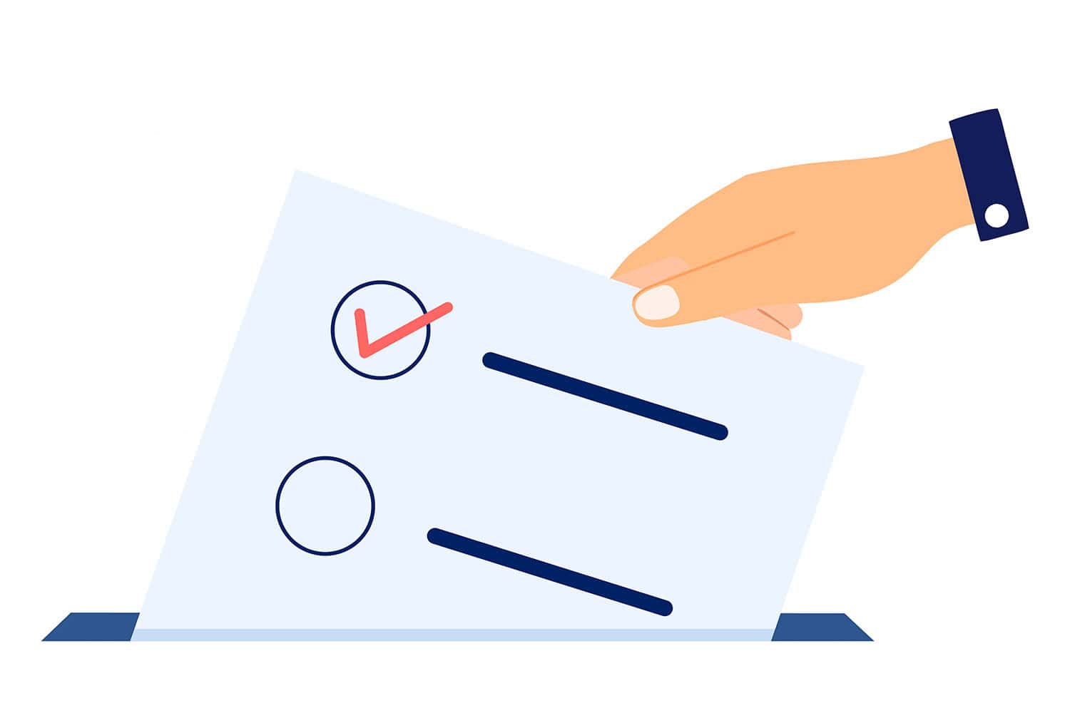 graphic of hand putting a ballot paper into a ballot box