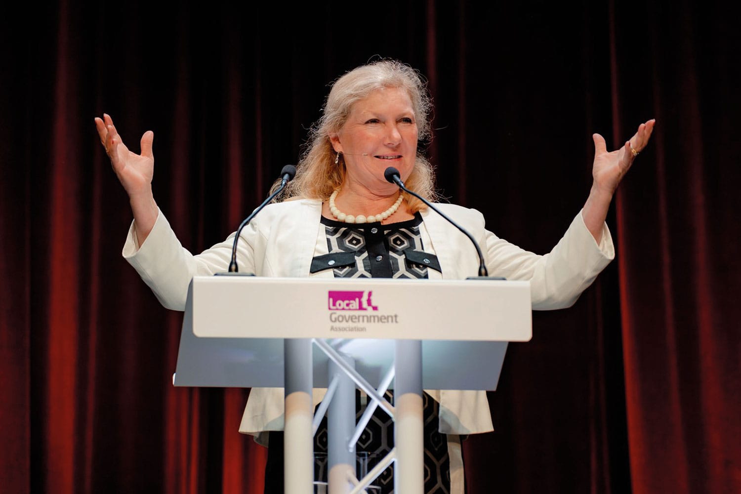 photo of Cllr Marianne Overton, outgoing Leader of the LGA’s Independent Group, on the main stage at the LGA’s 2024 annual conference