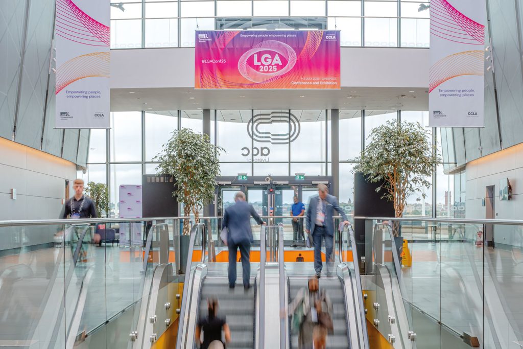 multiple photos of people at the LGA’s annual conference, including national politicians, delegates, other speakers, exhibitors, LGA political group leaders, conference dinners and receptions, copyright LGA/Joe Outterside