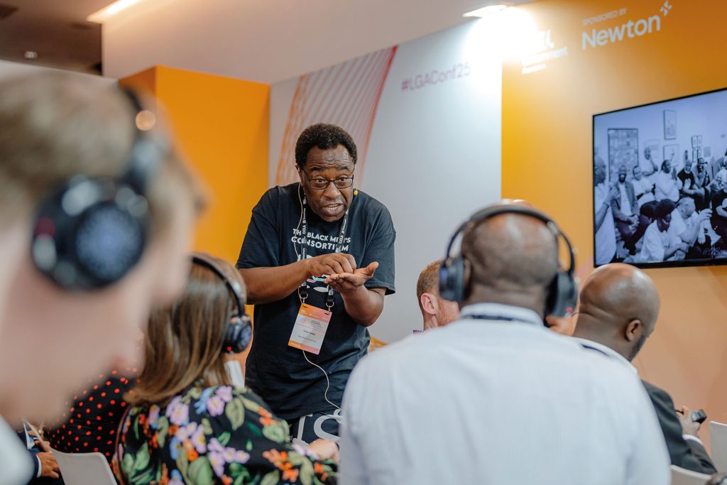 multiple photos of people at the LGA’s annual conference, including national politicians, delegates, other speakers, exhibitors, LGA political group leaders, conference dinners and receptions, copyright LGA/Joe Outterside