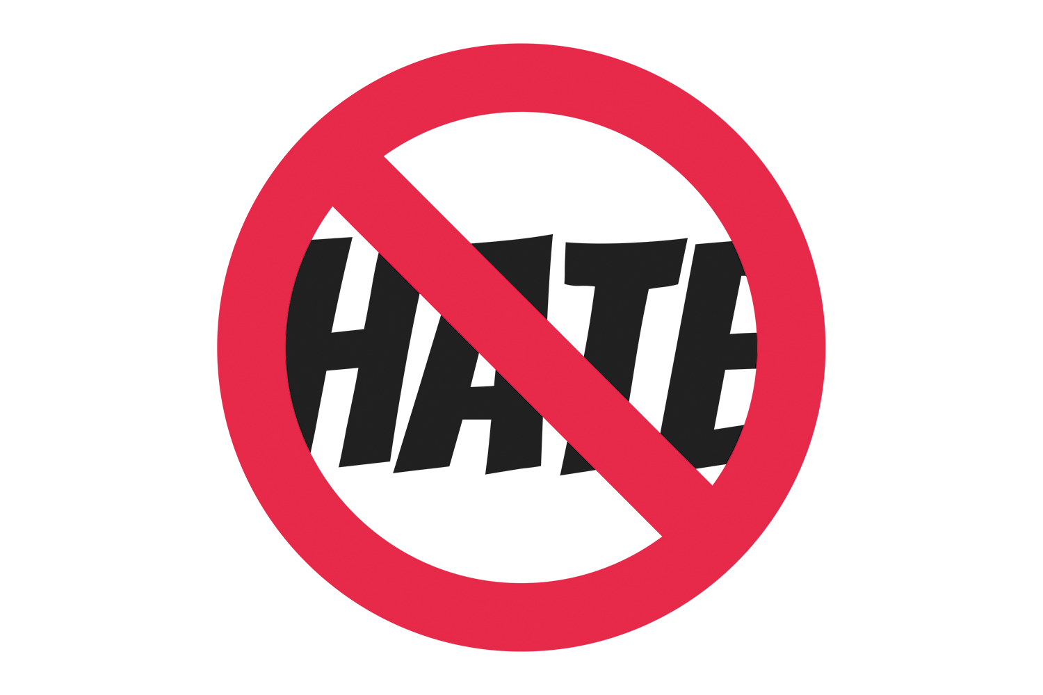 hate crossed by a stop sign