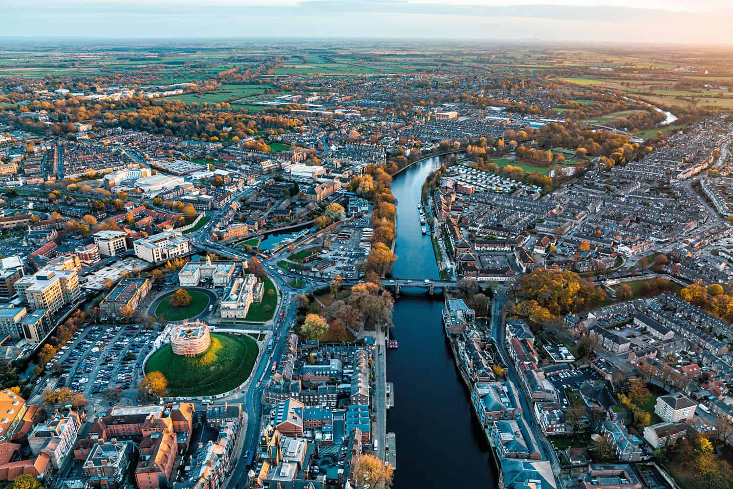 aerial photo of centre of York
