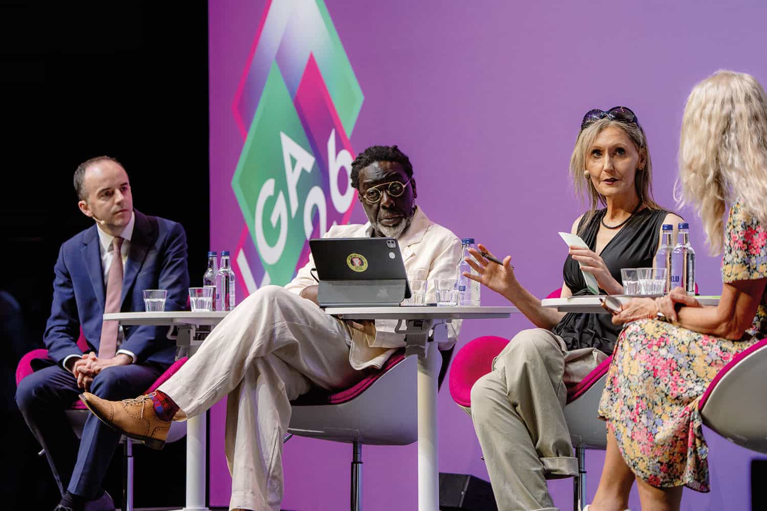 (l to r) The then Health Secretary James Murray MP, NHS Alliance’s Lord Victor Adebowale CBE, Worcestershire’s Prof Lisa McNally and former LGA Chair Cllr Louise Gittins