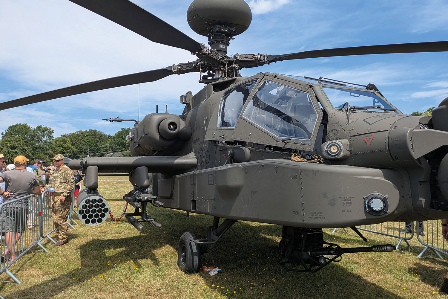 photo of a British Army Apache helicopter at Armed Forces Day National Event in Rushmoor