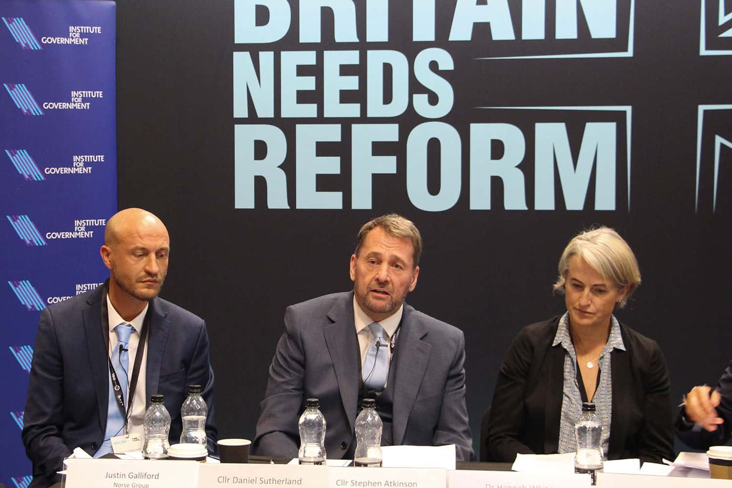 Cllr Stephen Atkinson, Leader of the LGA’s Reform UK Group, at an Institute for Government event at Reform UK’s annual conference in Birmingham