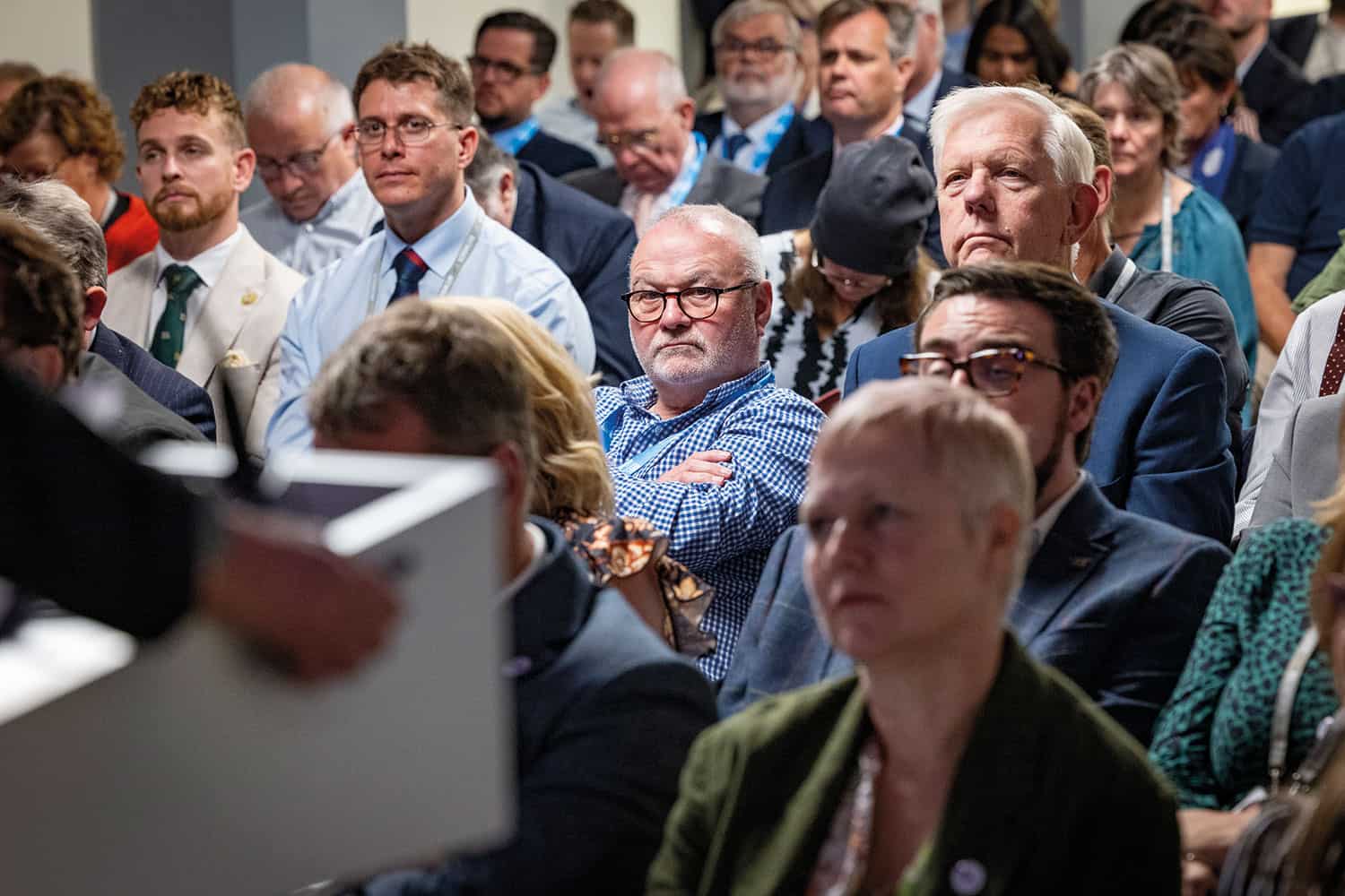 photos of councillors who sit on the LGA’s boards and committees, in a hall at an induction day with Jenny Rowlands, LGA Interim Chief Executive, and Cllr Eamonn O’Brien, LGA Chair